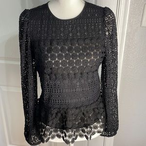 Express black lace top Small